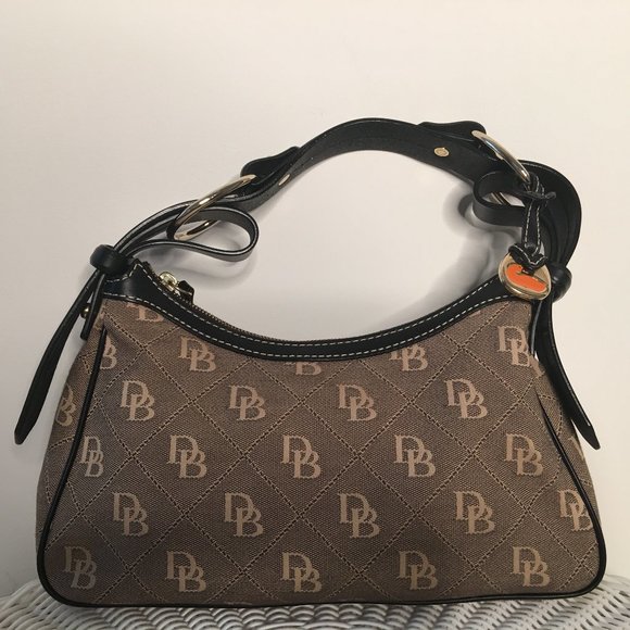 Dooney & Bourke Handbags - Dooney & Bourke Tan/black Signature Shoulder Bag